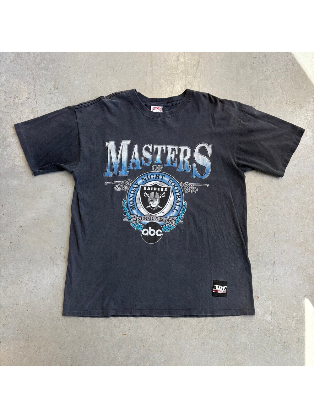 Vintage 90s NFL Oakland Raiders Monday Night Football T-Shirt Extra Large Black